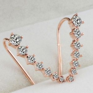 Rhinestone Ear Crawler Earrings
